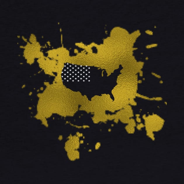 usa map with gold foil effect by test26